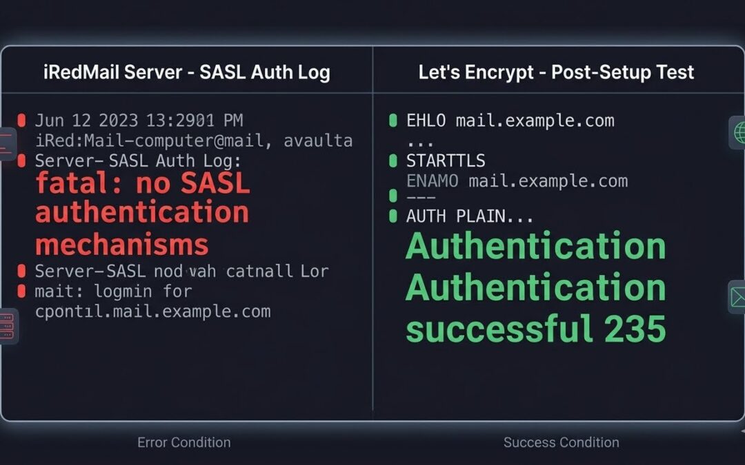 Postfix SASL Authentication Failed: Fixing ‘No SASL authentication mechanisms’ in iRedMail