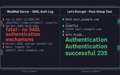 Postfix SASL Authentication Failed: Fixing ‘No SASL authentication mechanisms’ in iRedMail