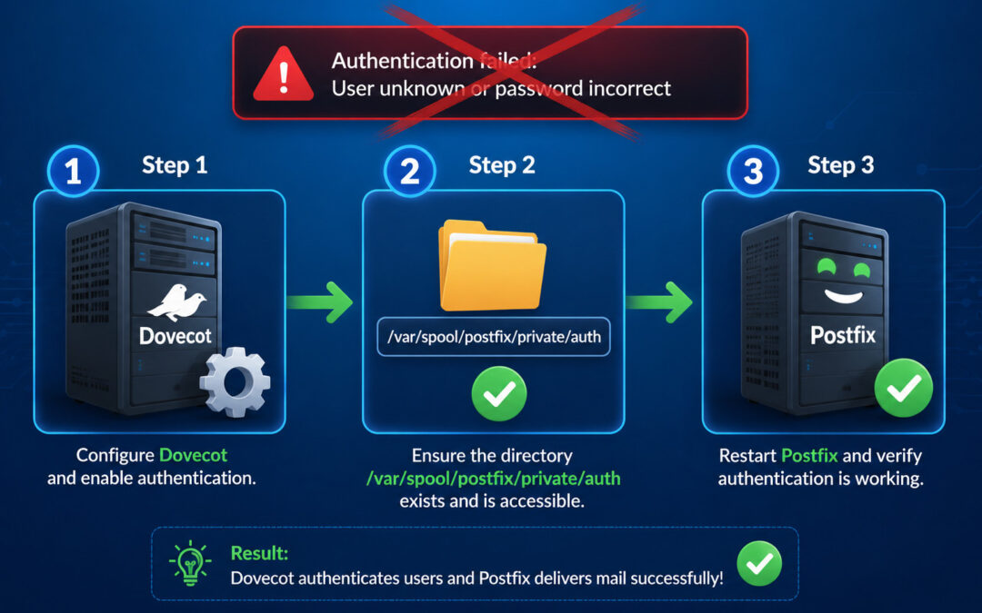 Fixing the “SASL: Connect to Dovecot Auth Socket Failed” Error